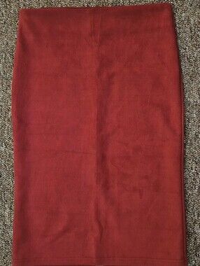 Women's Red Suede Pencil Skirt